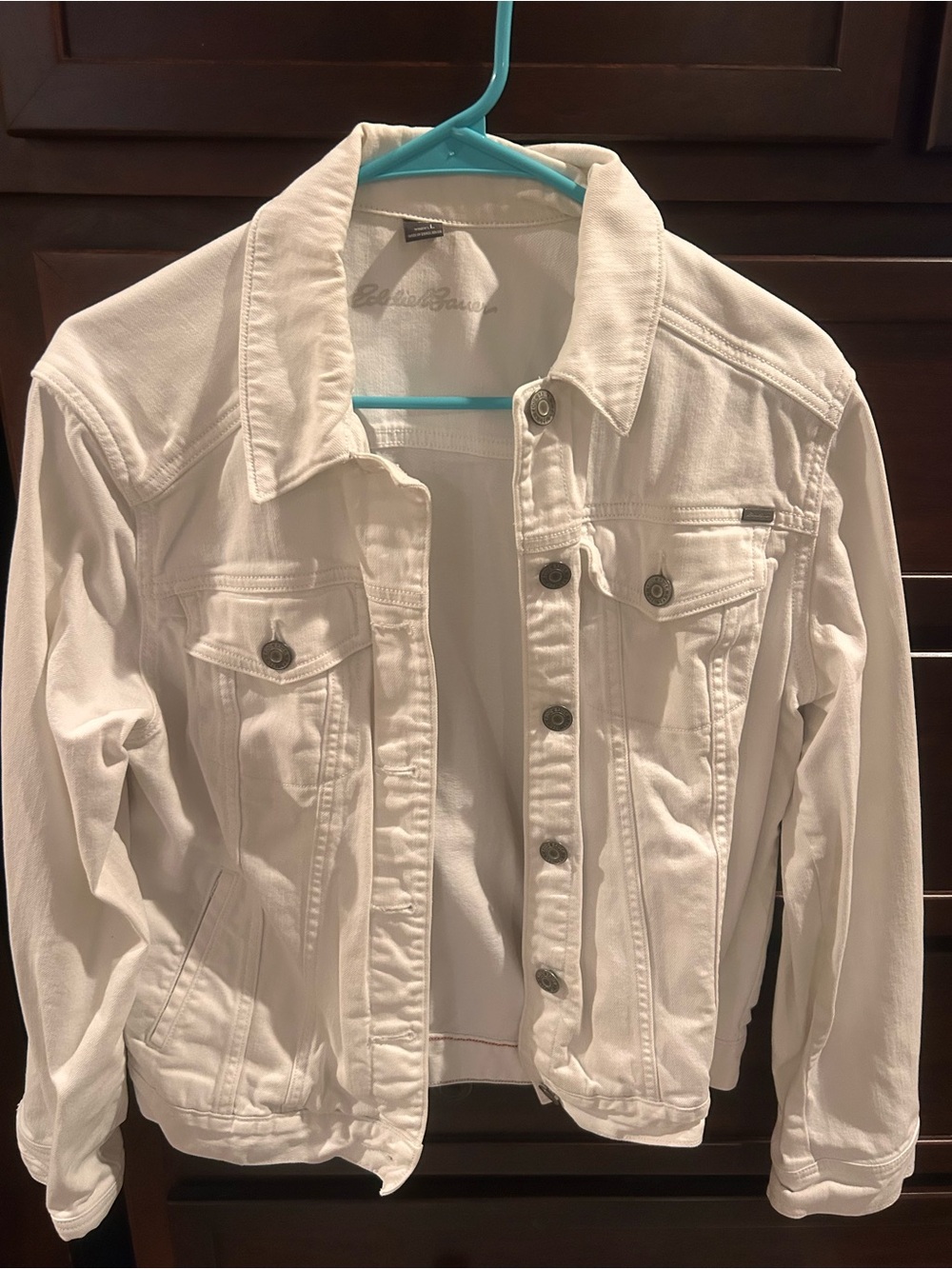Eddie Bauer White Denim Jacket - Women's Button-Front